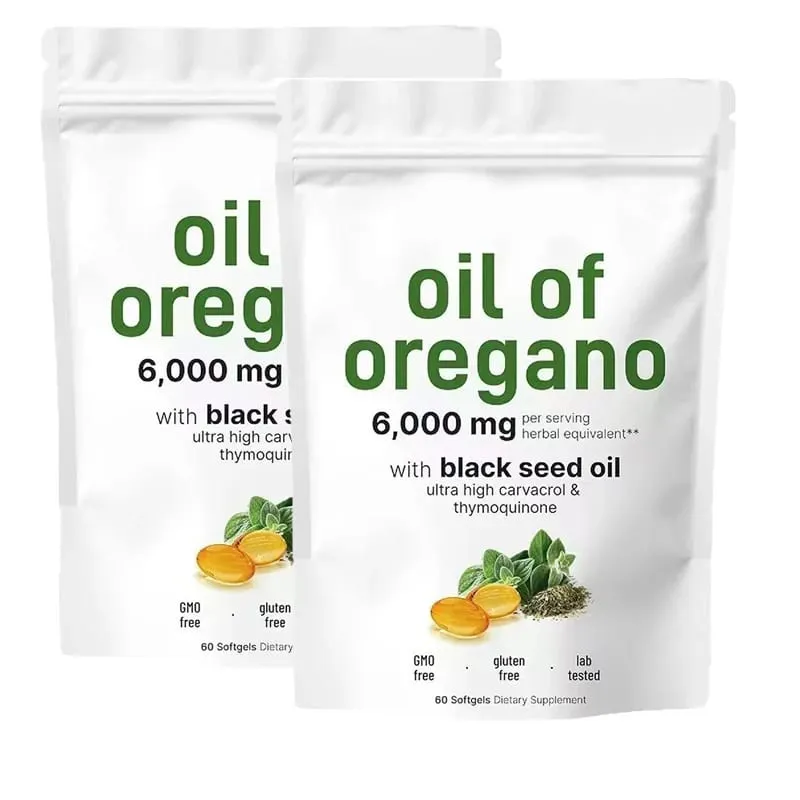 Oil of Oregano Softgels Skin Care Oil for Women Men Organic Oregano Oil Capsules with Black Seed Oil Plant Based | Non-GMO