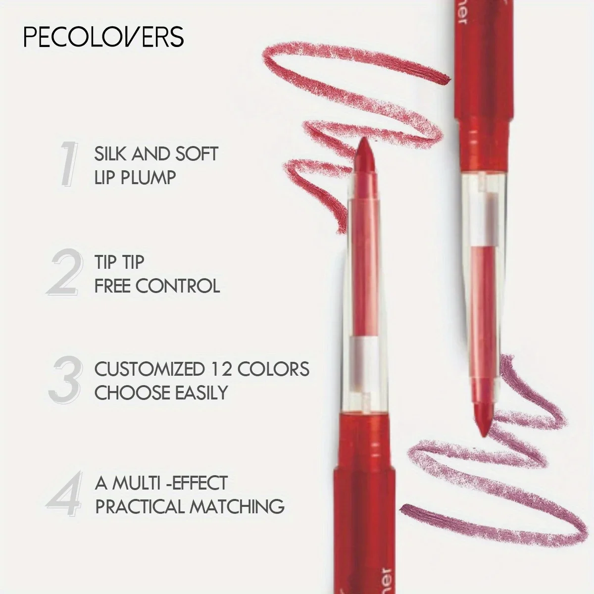 Matte Velvet Lip Liner Seksi Tahan Air Cair Lip Liner Tahan Lama Tanpa Tanda Kosmetik Rias Merah Telanjang