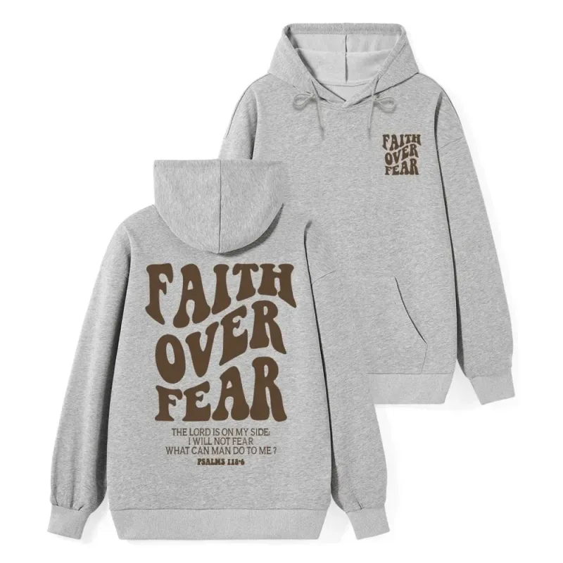 Faith Over Fear Christian Hoodie Men's and Women's Long Sleeve Sweatshirt Pullover Tops Sportswear Streetwear Men Clothing