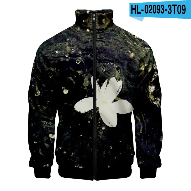 Harajuku Popular Rain 3D Print Zipper Raglan Jacket Windbreaker Boys/Girls Comfortable Stand Collar Jackets Coats