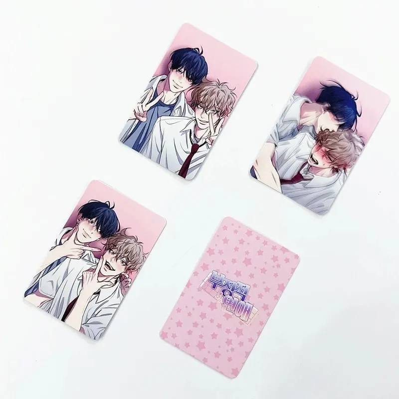 4Pcs/Set BL Manhwa Negative Love Laser Photocards - Tae-yoon Jae-min Character Lomo Cards Souvenir Gift for Fans