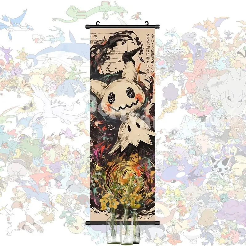 Έντυπη αφίσα Anime Έργα τέχνης τοίχου Gengar Εικόνες Charizard Ζωγραφική Καμβάς Pikachu Κρεμαστά ειλητάρια Διακόσμηση δωματίου στο σπίτι