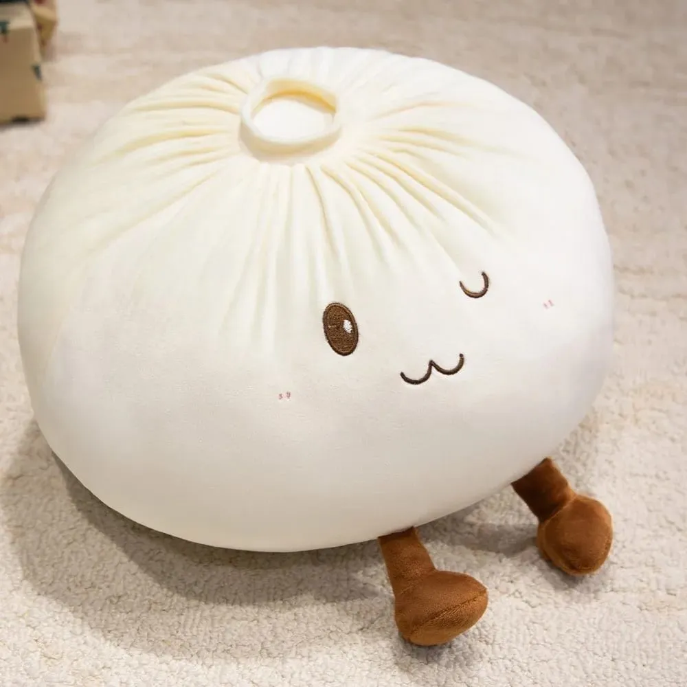 Super Soft Material Steamed Bun Pillow PP Cotton Filled Stress Relief Dumpling Fluffy Comfortable Sofa Cushion Play