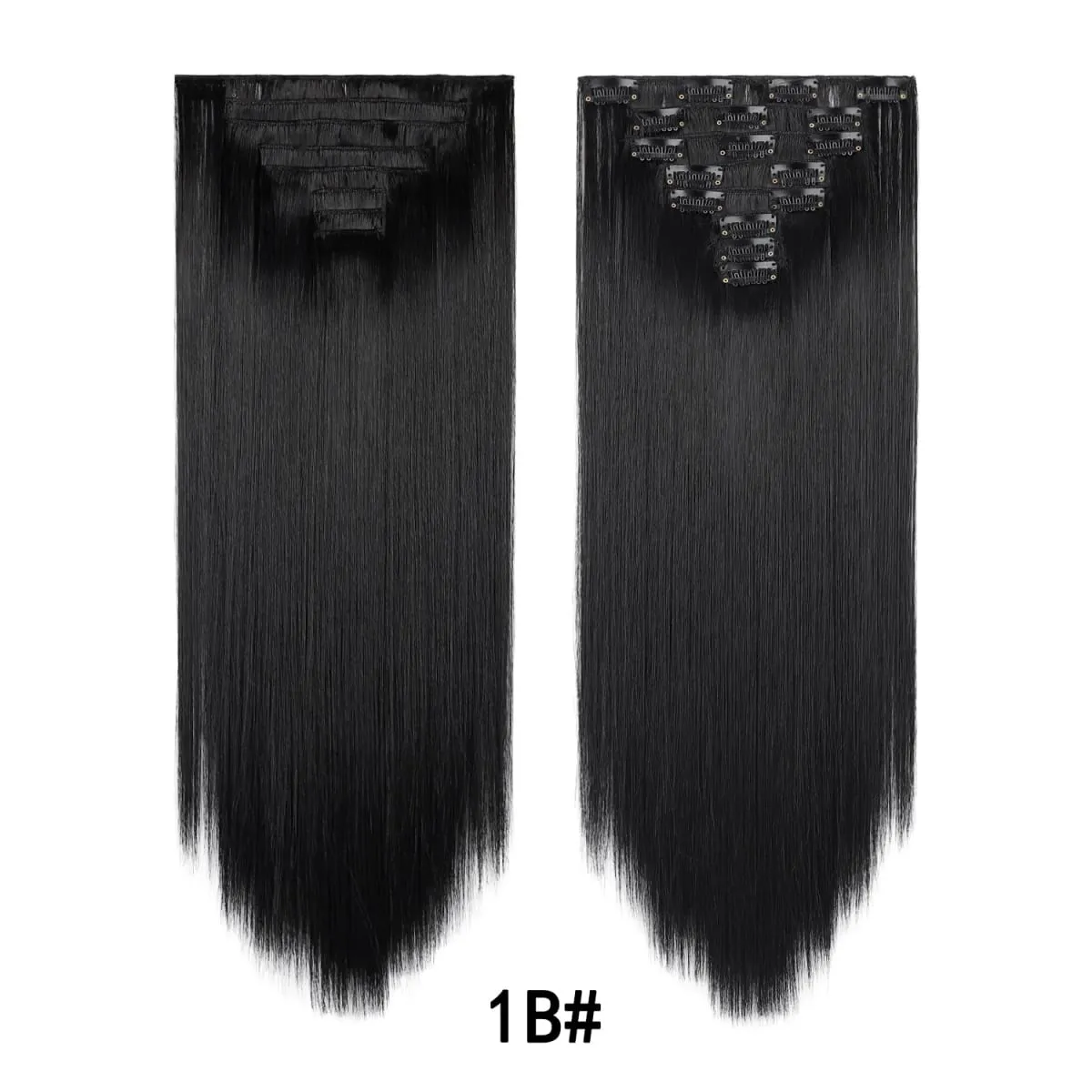 24 Inch 8 Pcs Clip In Hair Extension Straight Hair Extensions for Women Daily Wear Work & Casual Styling Synthetic Hair Pieces