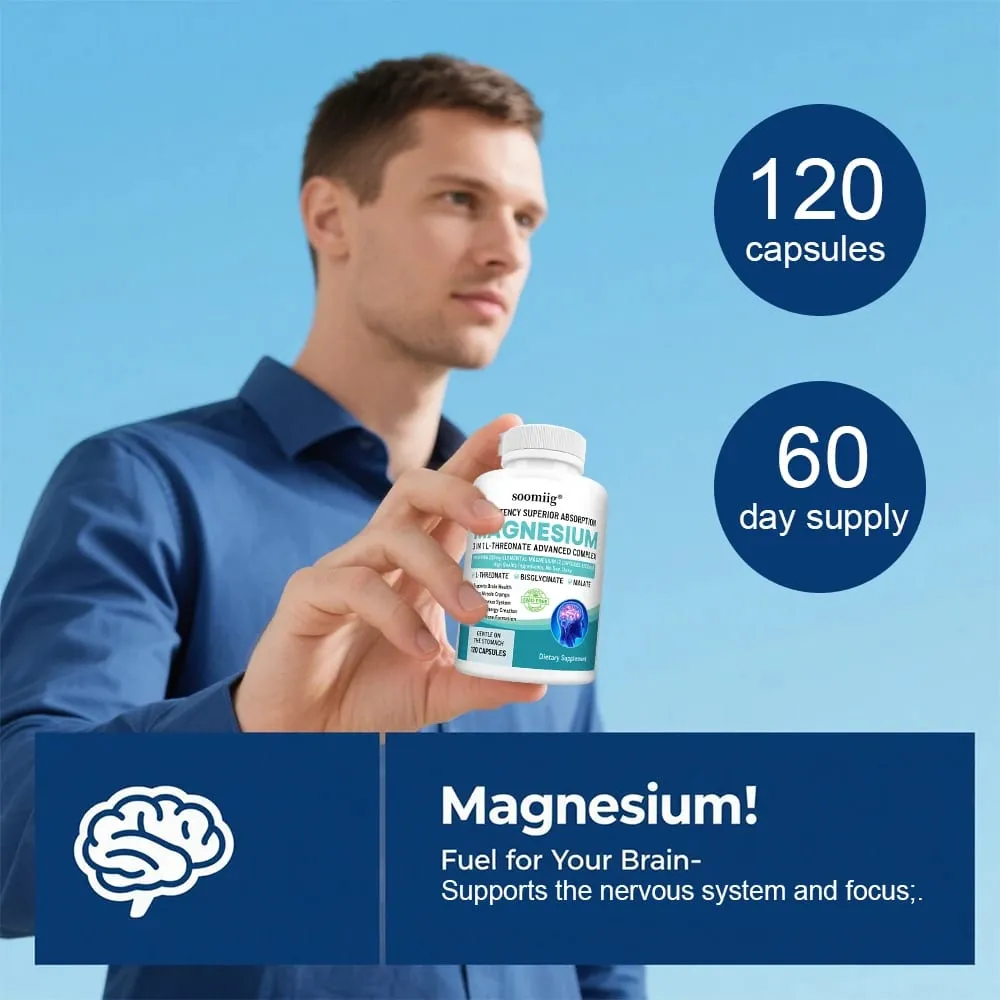 3-in-1 - Magnesium L-Threonate Glycinate Malate Brain Health Sleep Support Enhanced Immunity Energy Metabolism