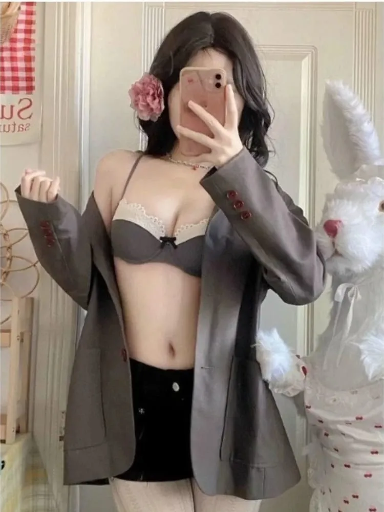 Conjunto de sutiã push up de renda francesa, seios pequenos, lingerie sexy e elegante, conjunto de sutiã e calcinha de renda mais vendidos de ano novo
