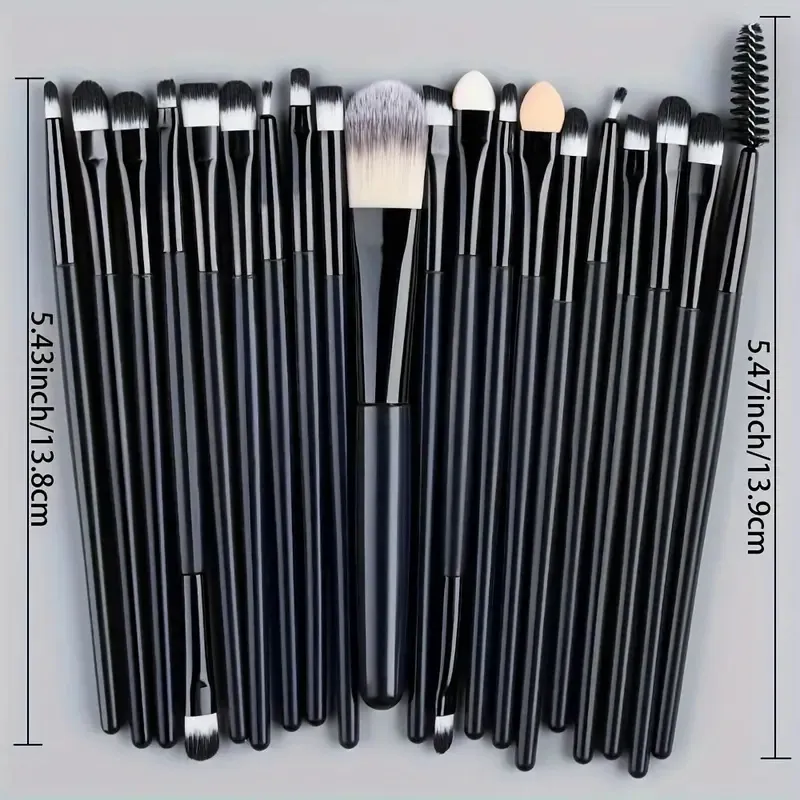 20Pcs Eye Makeup Brushes Set Detail Eyeshadow Brush Makeup Brush White Ultra Soft Eyeshadow Eyeliner Blending Makeup Tool
