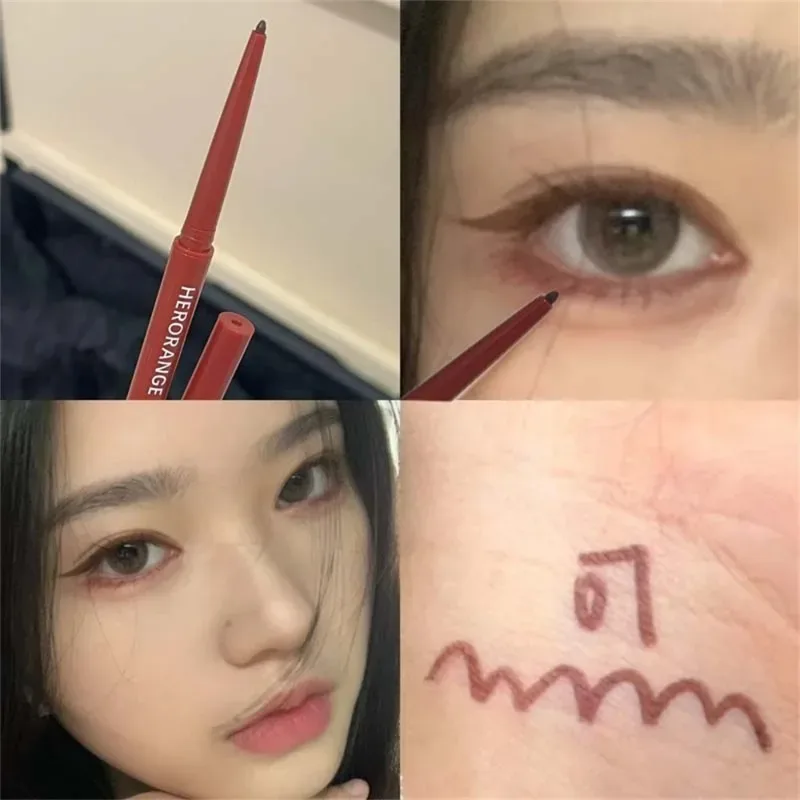 12 Colors Eyeliner Pencil Wine Red Waterproof Lasting Matte Brown Eyeshadow Contour Stick High Pigment Lying Silkworm Eye Makeup