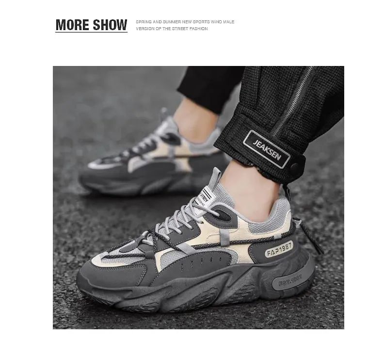 2026 Winter New Men's Shoes Trendy Sport Running Casual Versatile Breathable Height-increasing Dad INS Trendy Sneakers