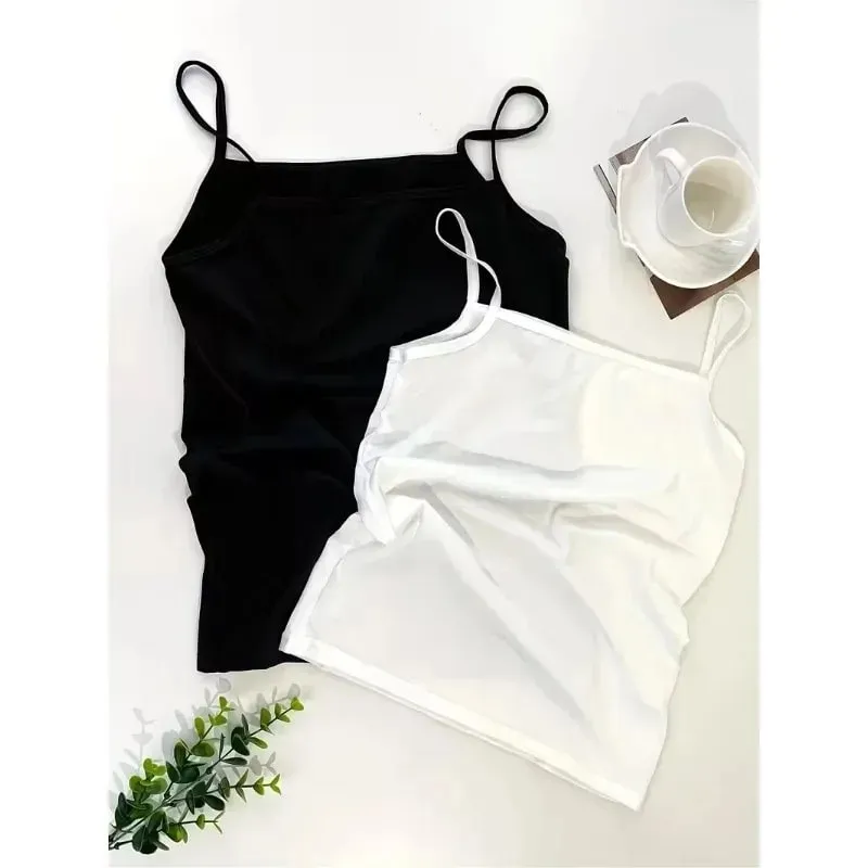 Women Summer Spaghetti Strap Cami Tank Top Tropical Paradise Fruits Rio De Janeiro Print Sleeveless Camisole Casual Daily Tops