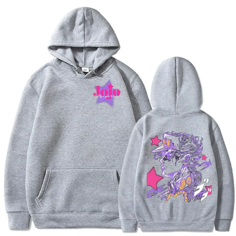 Anime JoJo Bizarre Adventure Kujo Jotaro Hoodies Men Women Clothing Fashion Casual Pullovers Long Sleeves Oversized Sweatshirts