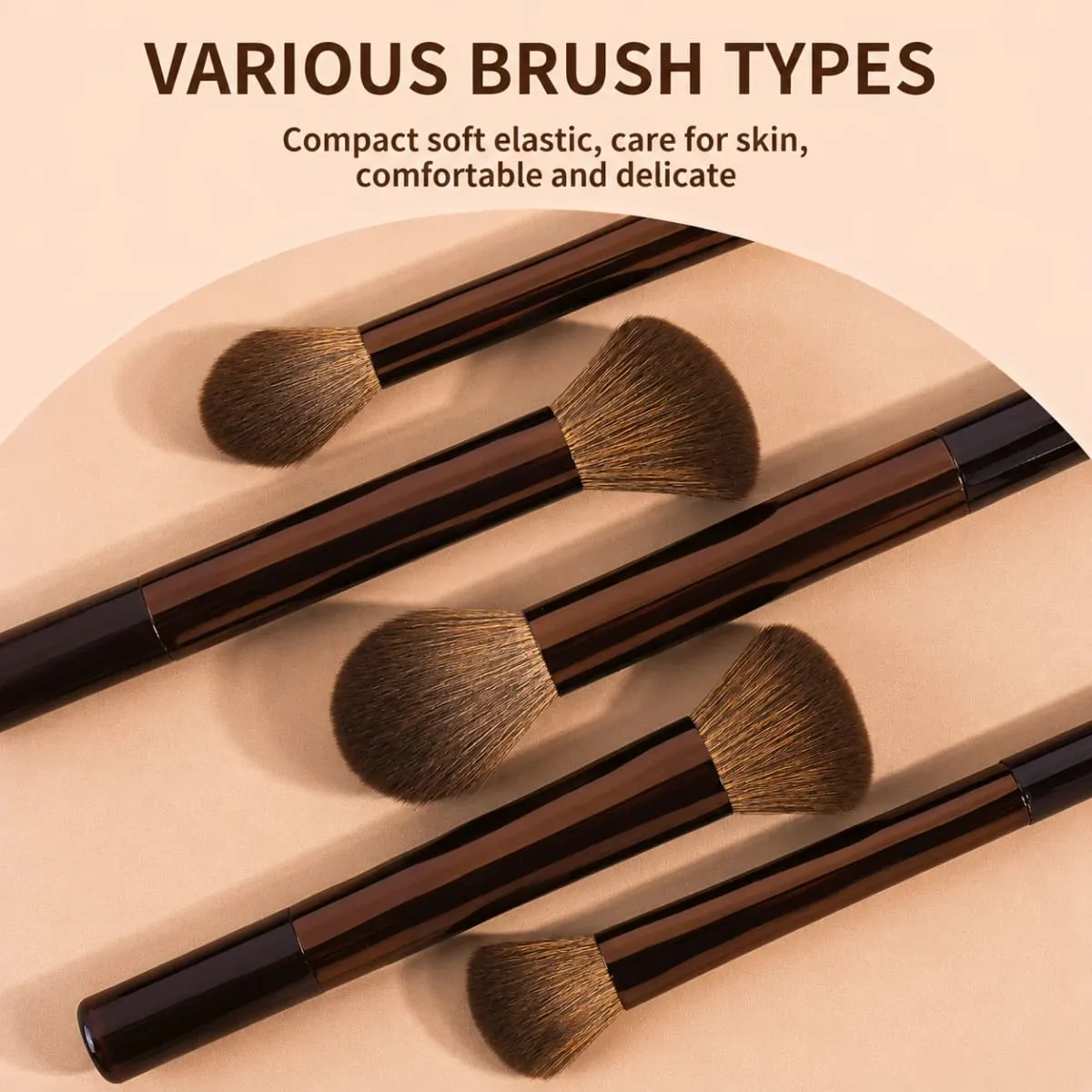 Makeup Brush Set - 18pcs High-Value Multi-Functional - Including 15 Makeup Brushes + 2 Powder Puffs + Makeup Bag - Travel-Friend