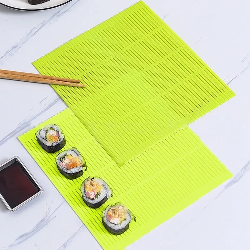 DIY szilikon sushi görgős szőnyegek Mosható, újrafelhasználható sushi tekercsforma szőnyeg Barkácsolás ételsodort rizssodort süteménytekercs