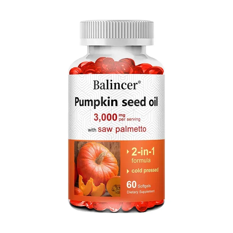 Virgin Pumpkin Seed Oil 3 000mg with Saw Palmetto Rich in Omega 6 & 9 Essential Fatty Acids Prostate & Bladder Supplement