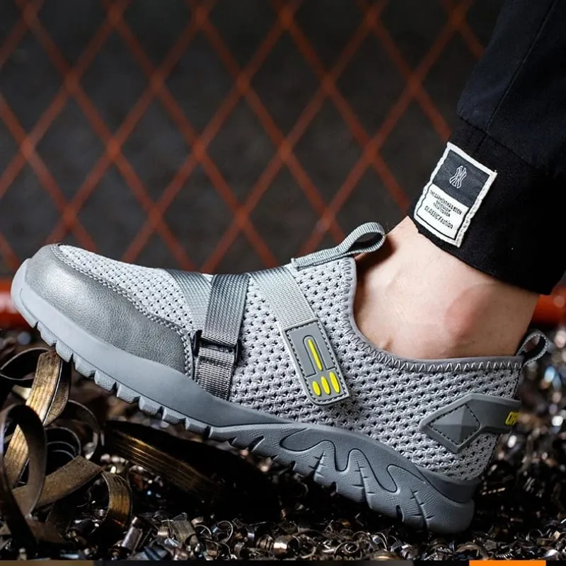 Men's Safety Shoes Anti Smash Anti Puncture Mens Work Shoe Breathable Labor Protection Shoes Wear Resistant Summer Men Shoes