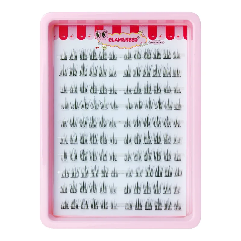 10 Rows Cat Eye Single Cluster Fake Eyelashes Natural Cosplay Makeup False Eyelashes Self-adhesive Natural Wispy Lash Extension