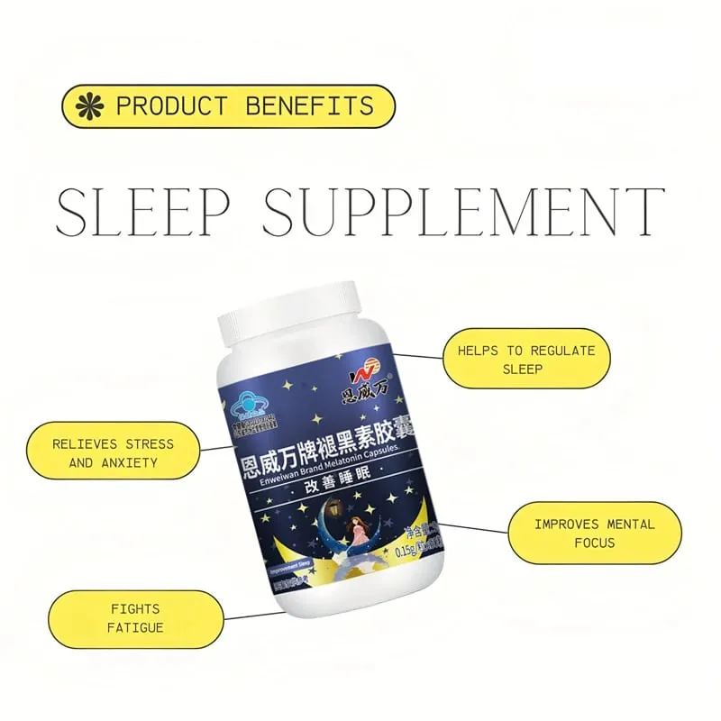 Melatonin Capsules Deep Sleep & Brain Cognition Extra Strength Liposomal Melatonin with Vitamin B6 double effect quality sleep