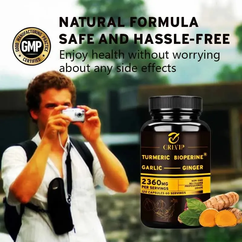 Συμπλήρωμα 4-σε-1 Turmeric Ginger - με Σκόρδο κουρκουμίνη μαύρο πιπέρι - Ανοσολογική υποστήριξη των αρθρώσεων Βελτιώνει την πέψη