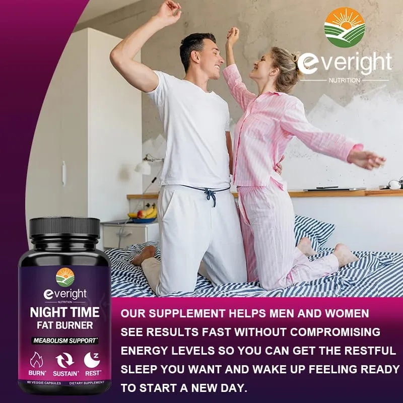 Nighttime Fat Burner & Appetite Suppressant - Thermogenic Metabolism Booster for Weight Loss and Immune Health