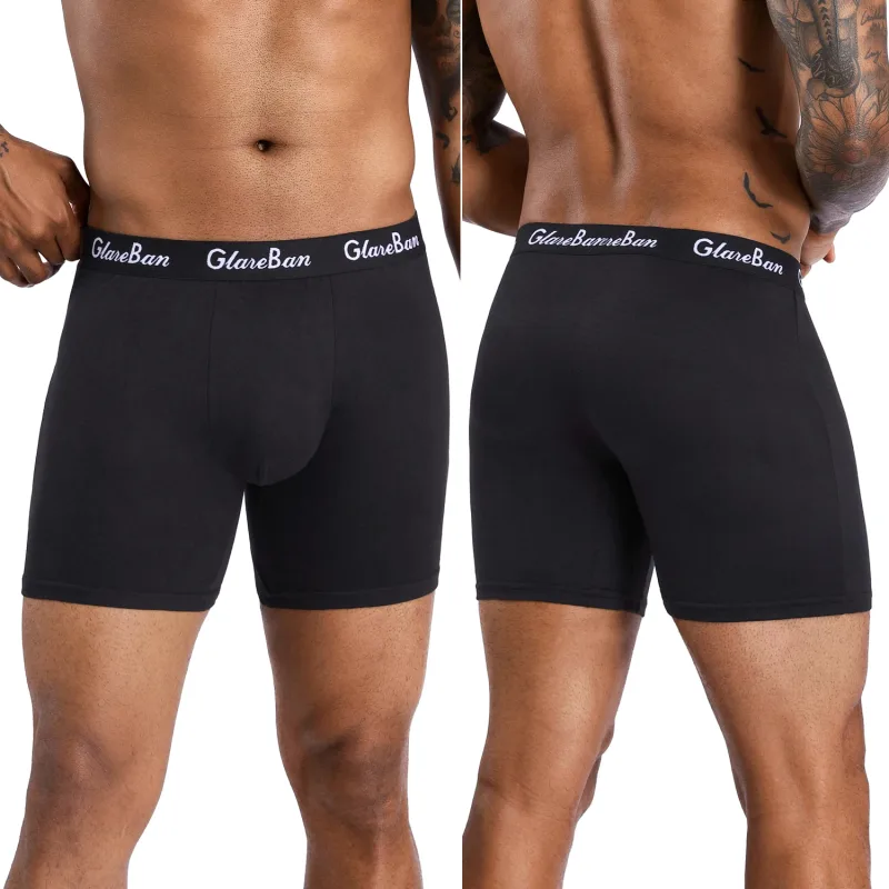 5pcs 세트 중간 길이 검은 복서 반바지 남자 속옷 통기성 남성 속옷 남자 옴므 Boxershorts 슬립 소프트 팬티 2024
