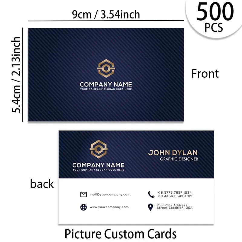 200pcs Custom Business Cards/Cards Desktop Business Cards Thank You Cards Waterproof Surface