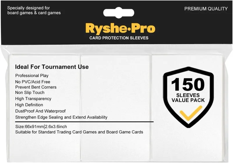 Ryshepro Premium Card Sleeves for MTG Card Game 150PCS Sleeves for TCG Yogioh Cards 66x91mm Card Protectors for Baseball Sports