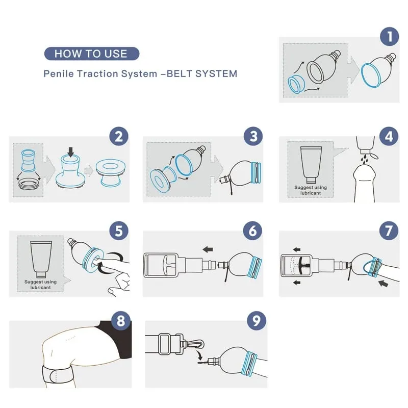 Penis Pump Enlarger Stretcher Tension Traction Hanger Vacuum Cup Physical Exerciser Male Dick Extender Enhancer Sex Toy Men 18+