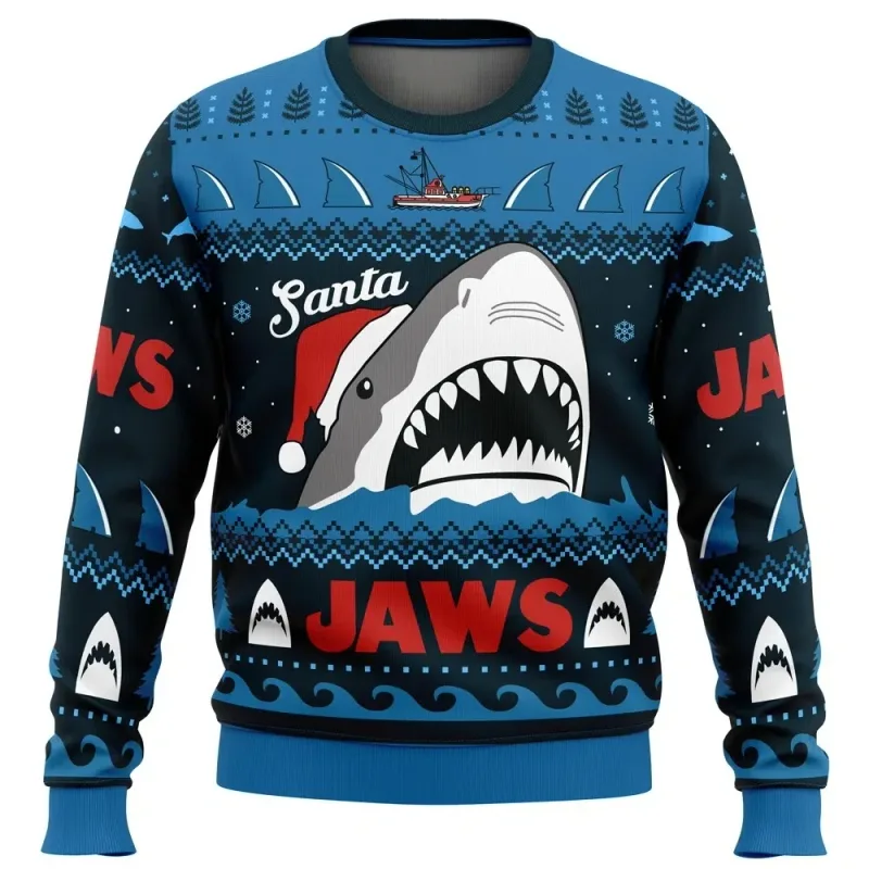 サンタ ジョーズ ジョーズ メンズ クルーネック アグリー クリスマス スウェットシャツ ソフトで快適 スタイリッシュ リラックスフィット プラスサイズ 長袖 秋冬