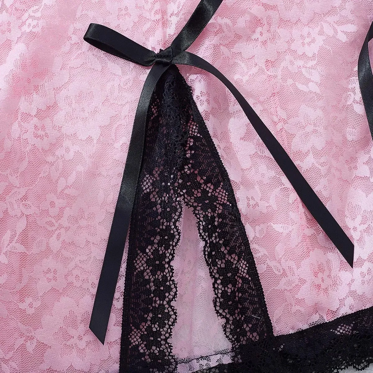 Women's Sexy Lingerie Women Erotic Bra Nightdress Sexy Lace Sleepwear Slim Soft Dresses V Neck Full Slip Sleepwear Dresses