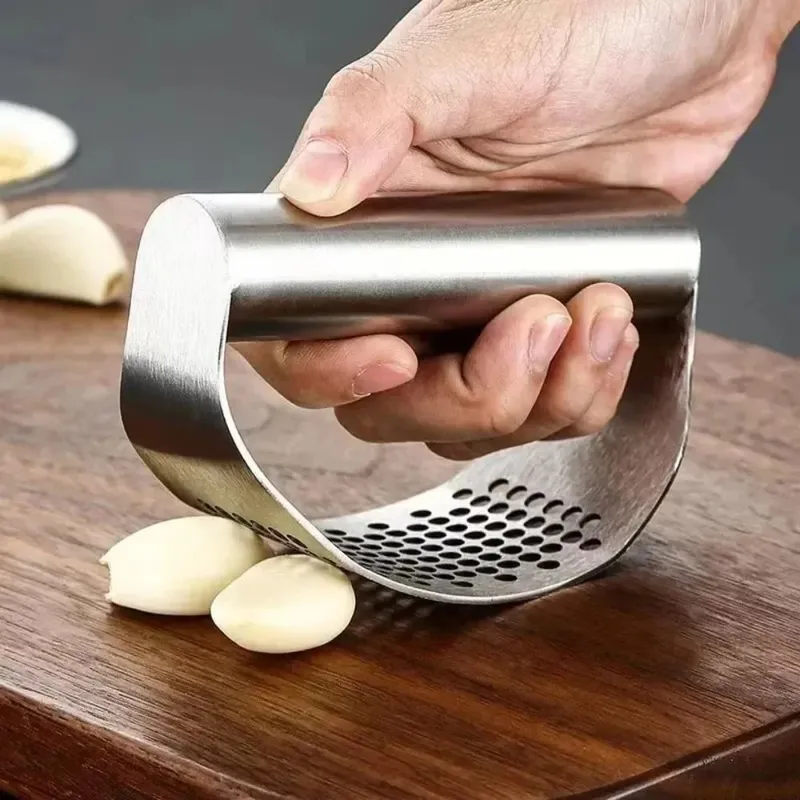 Manual Stainless Steel Garlic Mincer Garlic Crusher Press Para sa Fruit Vegetable Kitchen Gadget Manual Food Processors