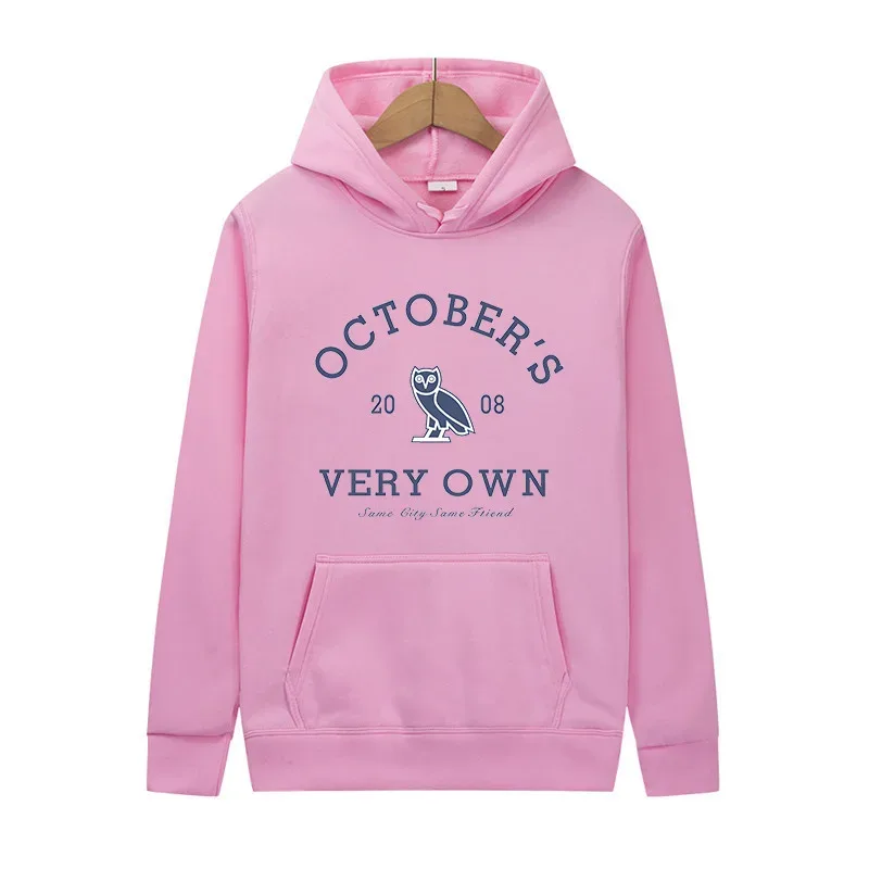 October's Very Own Owl Print Hoodie Unisex Men Women Casual Pullover Long Sleeve Streetwear Fleece Hooded Sweatshirt With Pocket