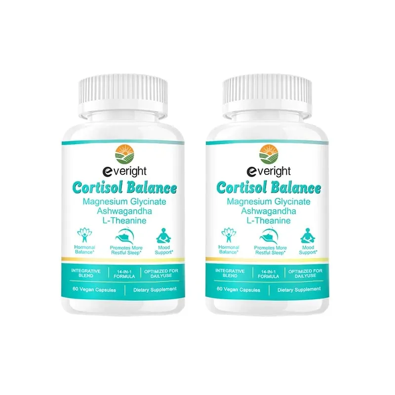 Cortisol Supplement with Ashwagandha L-Theanine & Magnesium Glycinate – 14-in-1 for Stress Relief Mood Balance & Sleep Health