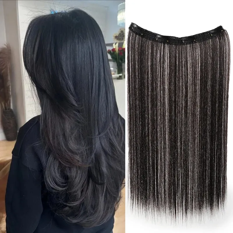 20inch Hair extensions Wig Hair Clips Hair piece Synthetic Straight Hair Extensions with 4clips for Women Halloween Party