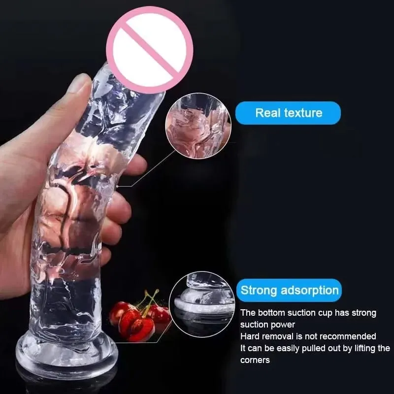 Transparent Big Dick 13 Sizes Realistic Jelly Dildo Women Gay Anal Sex Toys Soft Clitoris Vaginal Masturbators Penis Suction Cup