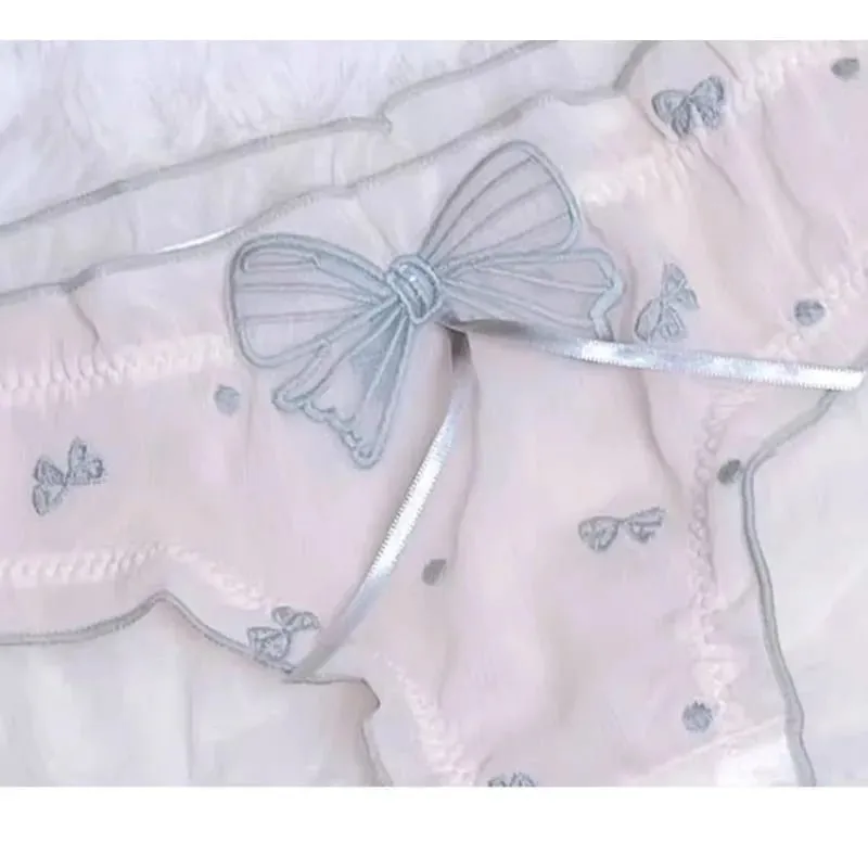 Japanese MOMOKO Butterfly Lingerie Set Wireless Bralette Sweet Pure Style Push Up Gathering Support for Small Chest No Underwire
