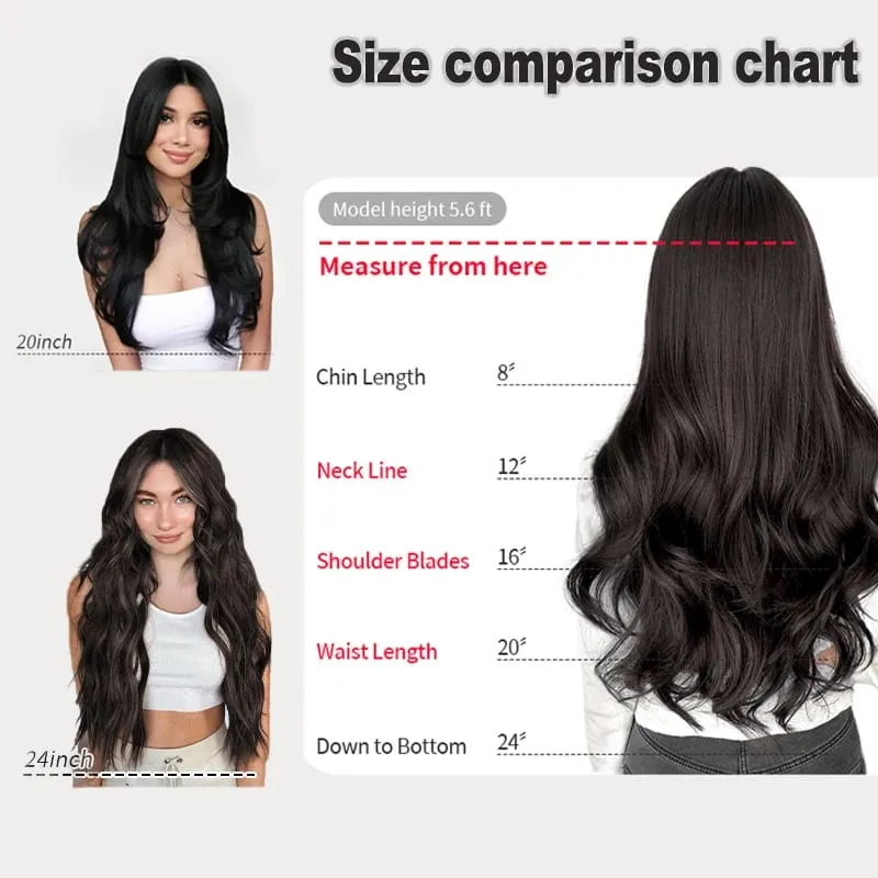 24 inch Long Wavy Hair Clip/Hair Extensions/Wigs/Women's Synthetic Wigs/Parties/Role-Playing/Different Events