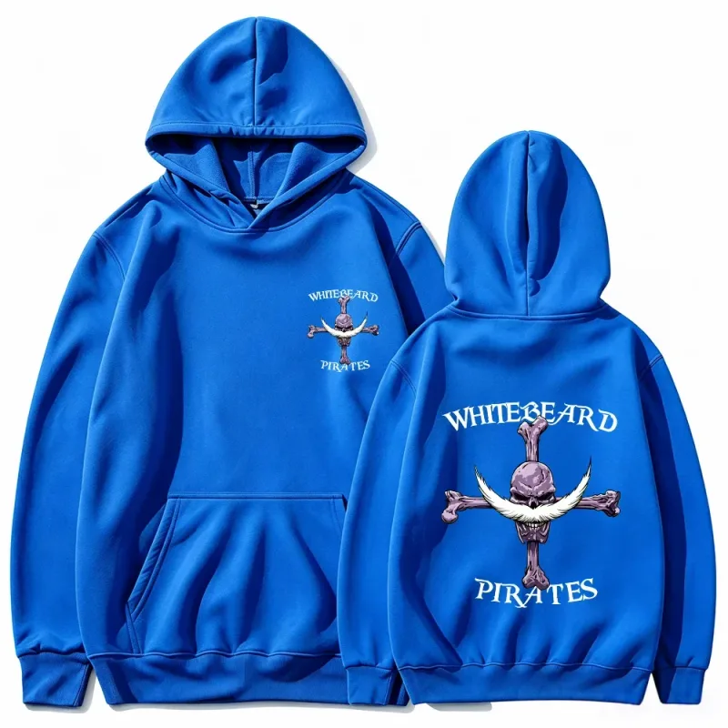 Sudadera con capucha de One Piece Whitebeard Pirates, sudadera con estampado, sudadera con capucha con estampado de anime Jolly Roger de Whitebeard