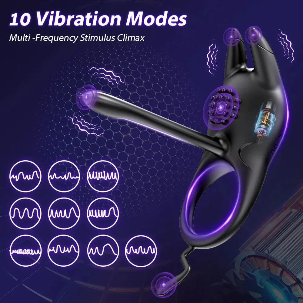 Vibrating Penis Ring Sex Toys for Couples Men Male Penis Massager Delay Ejaculation Cock Ring Clitoral G Spot Stimulation 18+