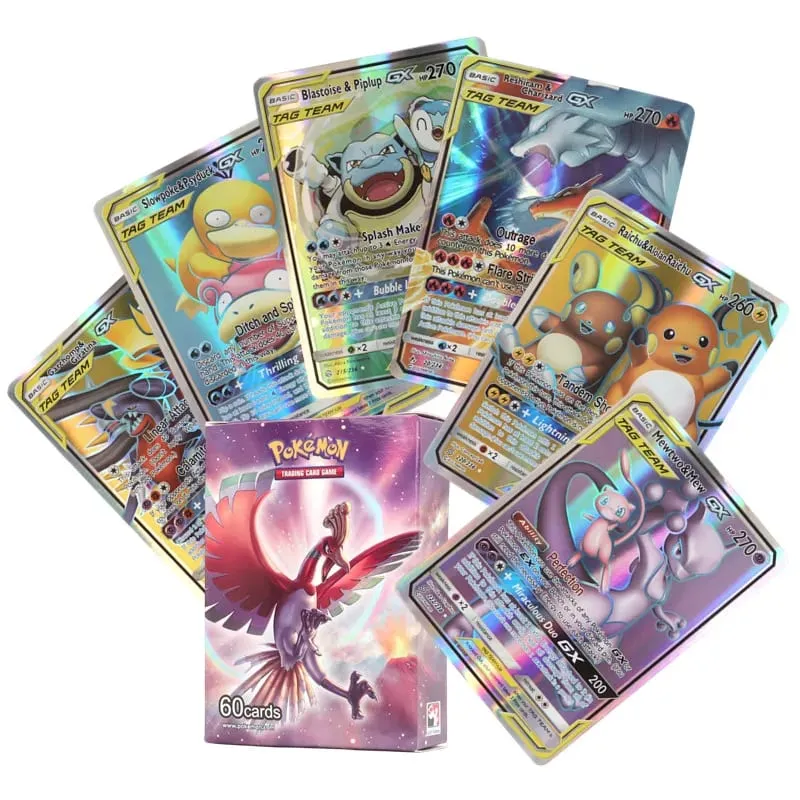 60-100st engelska Pokémonkort Holographic EX Vstar Vmax GX Letter Rainbow Arceus Shiny Charizard Mewtwo Evolution kombination