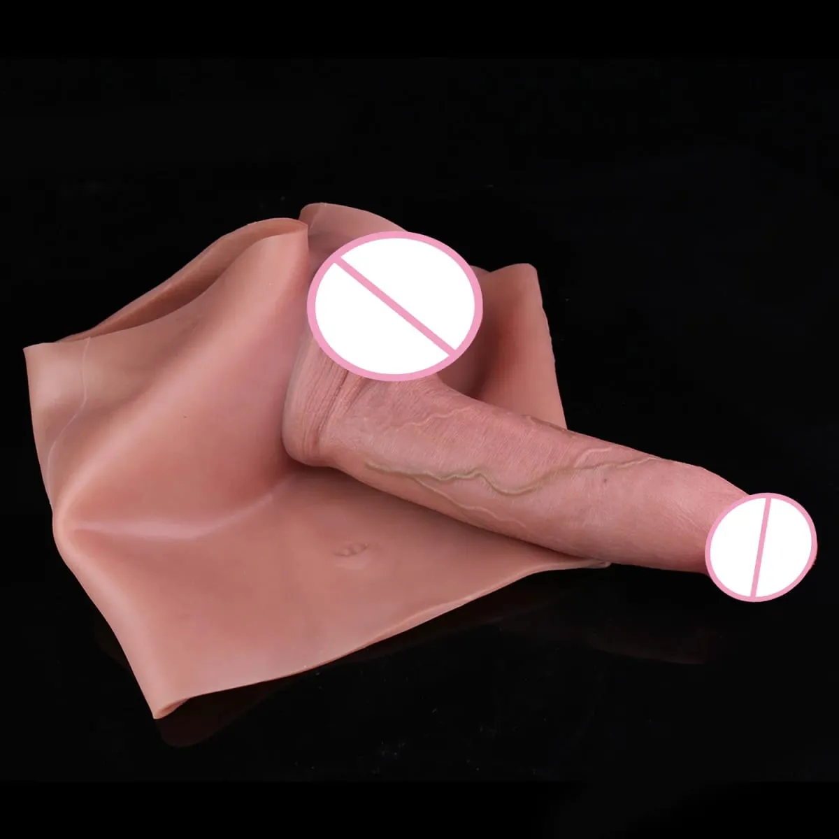 Thick Hollow Dildo Male Strap-On Huge Hollow Dildo Dick Extender Silicone Realistic Large Penis Sex Toy For Couples Sex