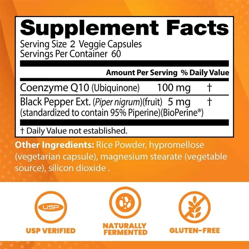 High Absorption Coenzyme Q10 - Promote Cardiovascular Health and Heart Health Provide Energy Antioxidant