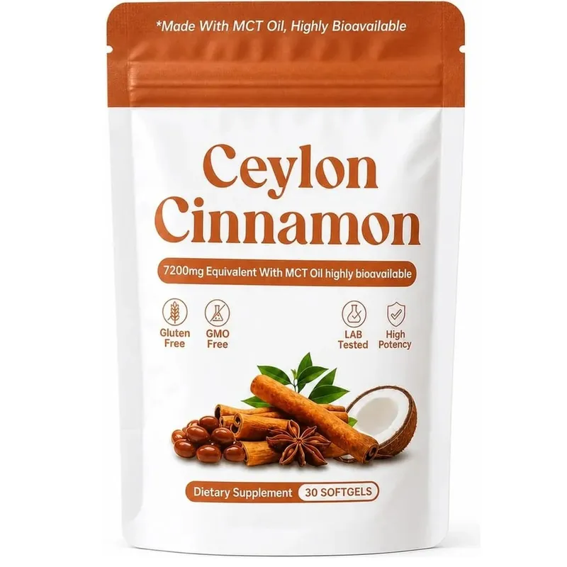 Ceylon Cinnamon Extract Softgels with MCT Oil Antioxidant Support and Metabolism Support Highly Bioavailable 30 Softgels