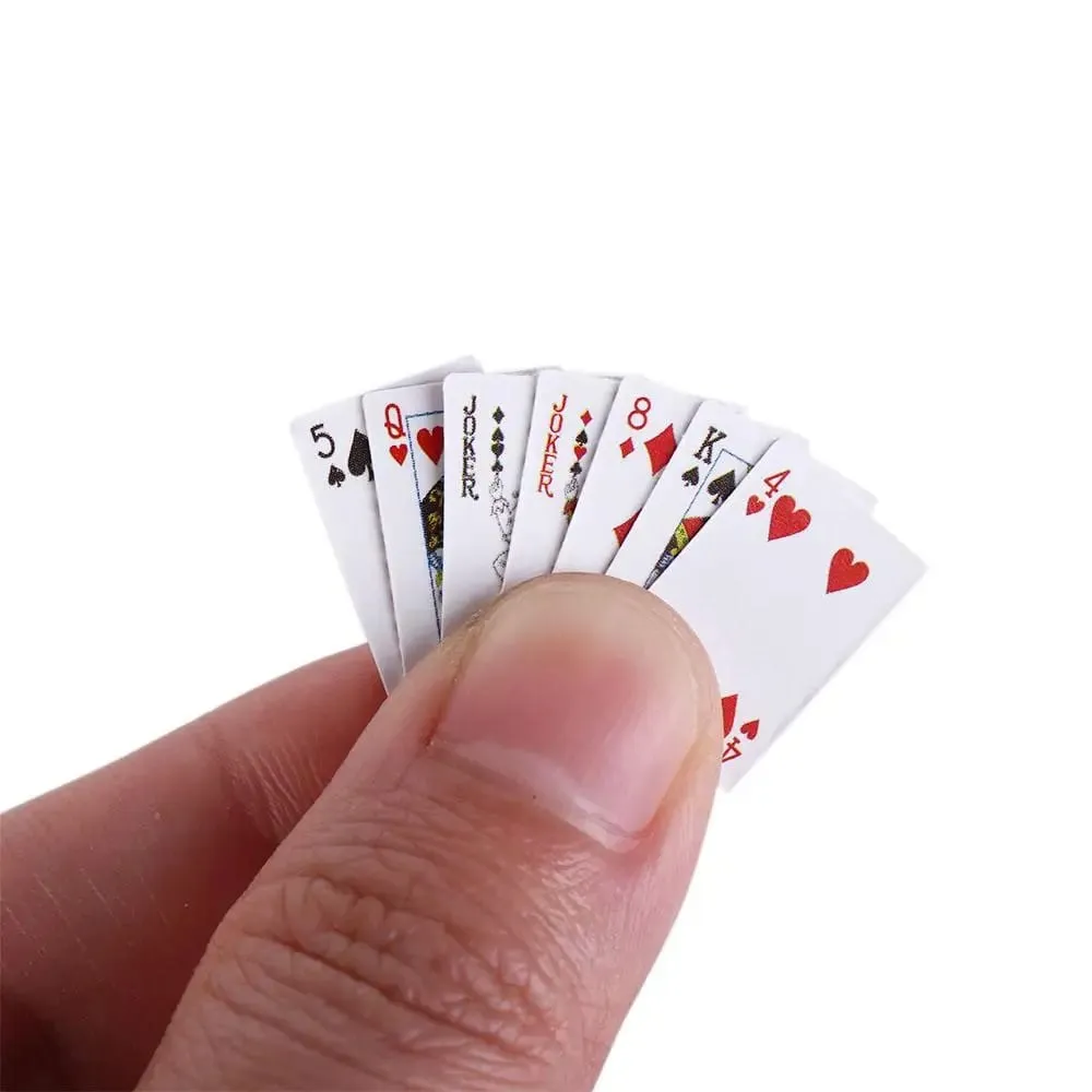 Supplies Home Decoration Mini Poker Cards Miniature Playing Poker Cards Miniature Games Poker Mini Playing Cards