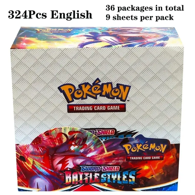 324 pièces Pokemon TCG: épée et bouclier tempête obligations Booster boîte jeu de cartes à collectionner carte Pokemon enfants jouets jeu de société