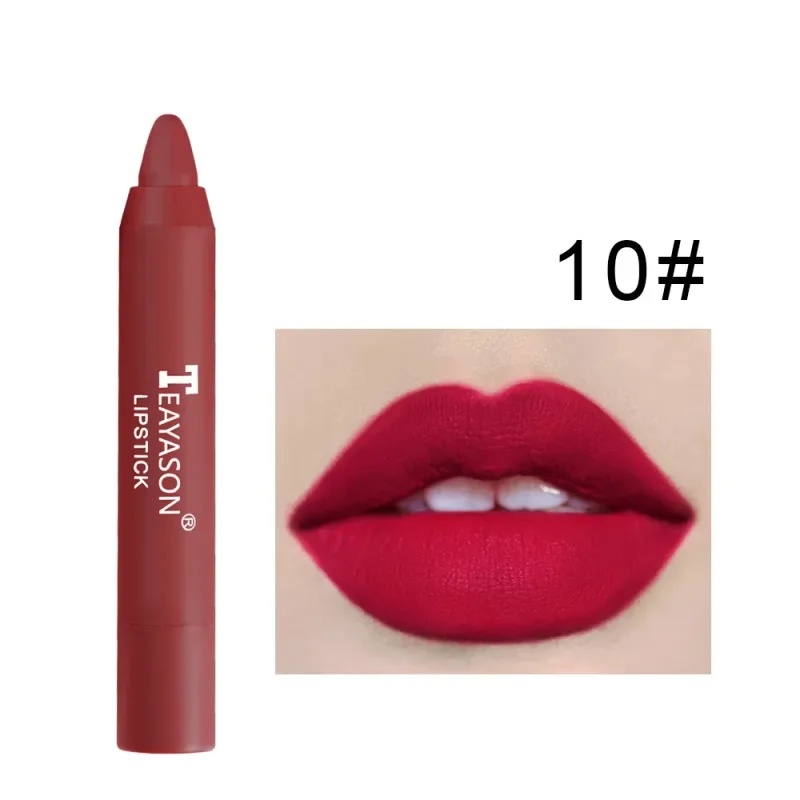 12 farben Samt Matte Lippenstifte Bleistift Wasserdicht Langlebig Sexy Rot Lippenstift auf-Stick Tasse Make-Up Lip Tint Stift kosmetik