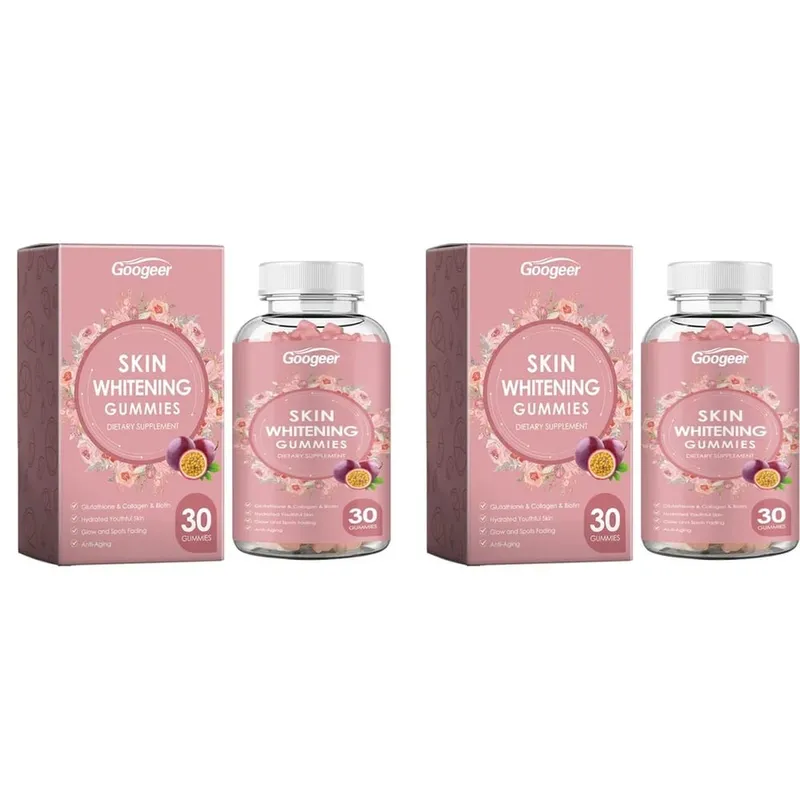 Googeer Vitamin C Skin Whitening Gummies with Glutathione Collagen Biotin for Brightening Antioxidant Support 30 Gummies