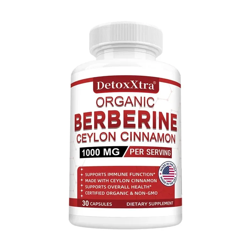 Premium Berberine HCL - Blood Sugar Support Heart Health - Ceylon Cinnamon Berberine HCI Supplement Capsules 1000MG
