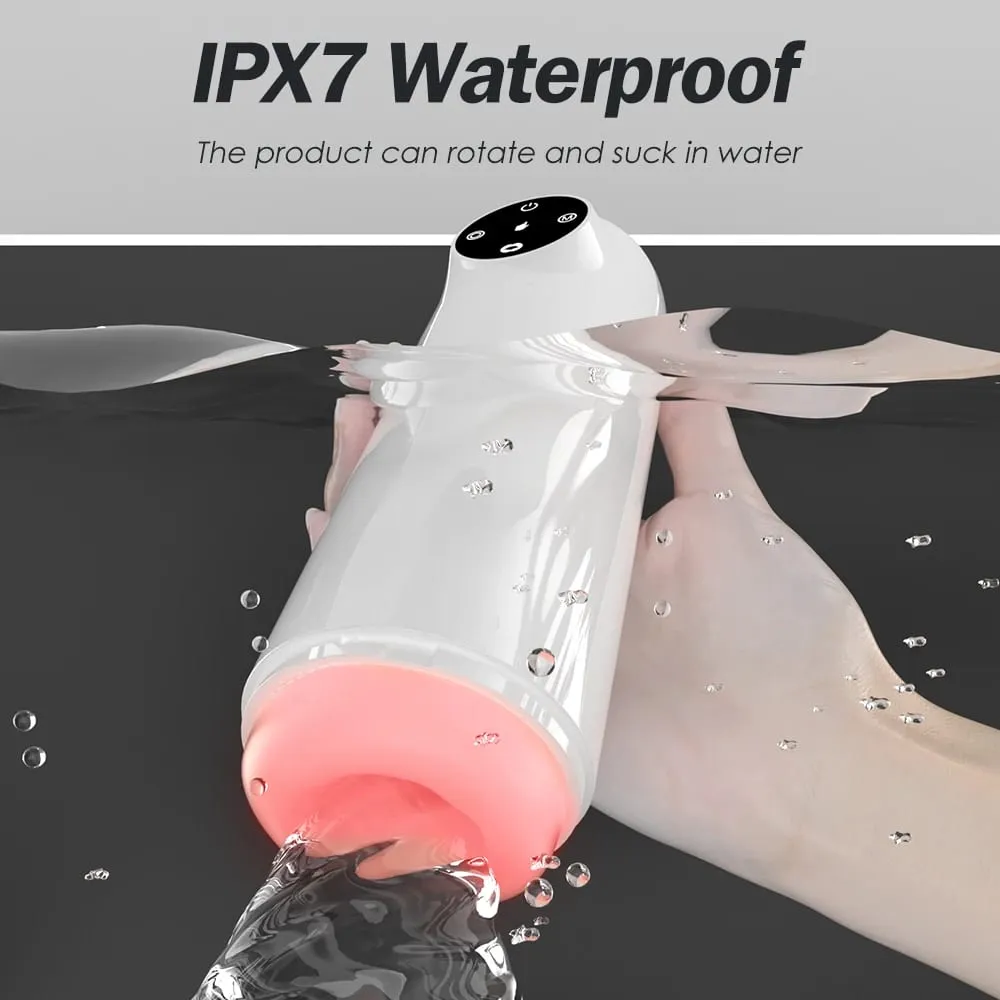 Automatic Rotating Male Masturbation Device - Sucking and Licking Sex Toy 100% Waterproof Penis Pump - Water-Filled Adult Male