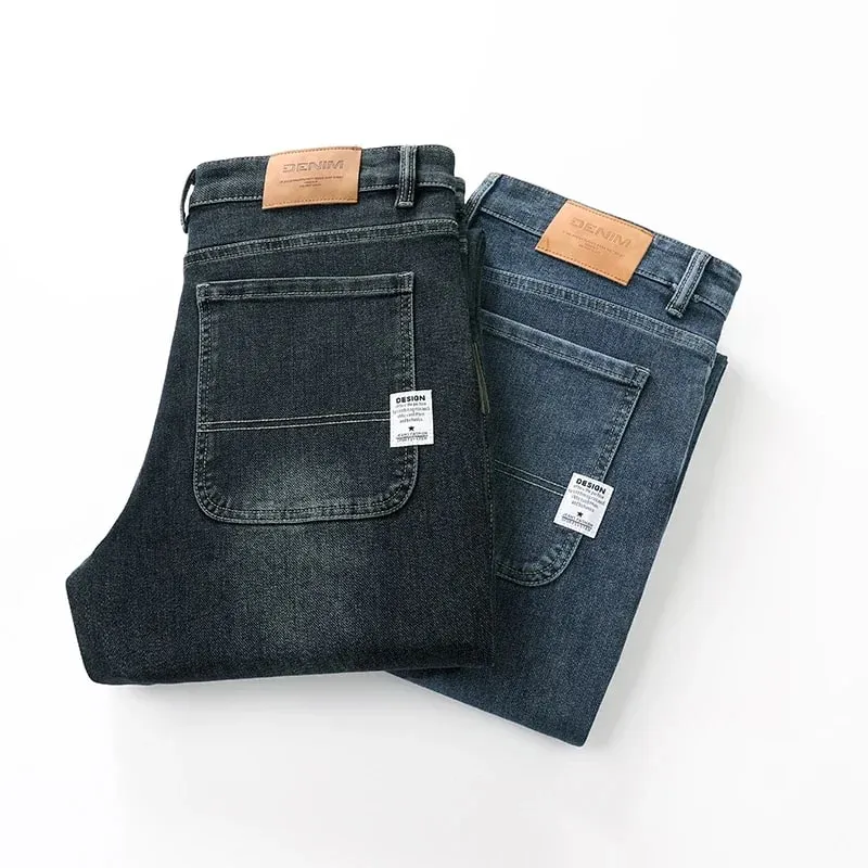 2025 New Style Y2 Spring and Autumn Loose Jeans Men's Baggy Straight Wide Leg Business Casual Pants Brand Men's Clothing