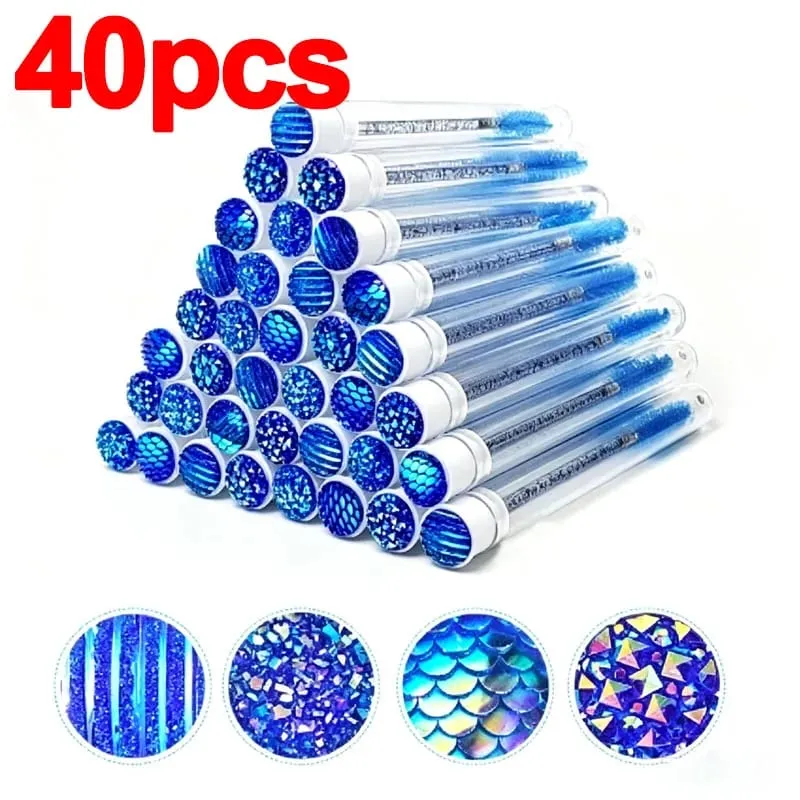New 20/40pcs Disposable Eyelash Brush Tube Mascara Wands Tubes Dust-proof Lash Spoolies Storage Makeup Tool HZS36